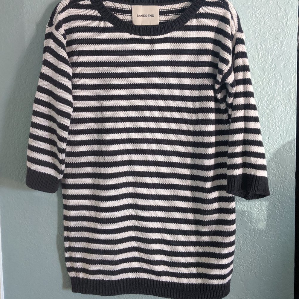 Lands End Striped Sweater Small